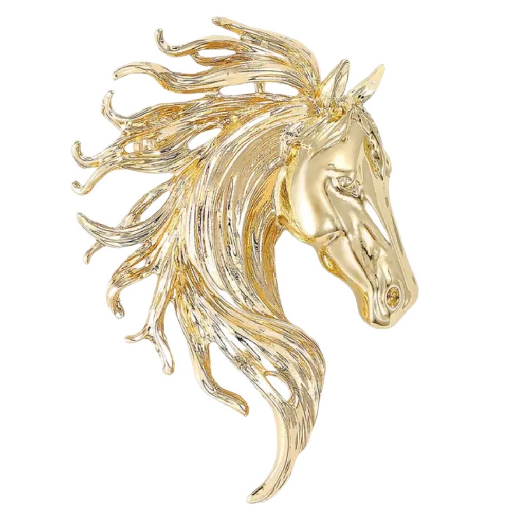 Gold-Tone Horse Head Brooch/Pendant